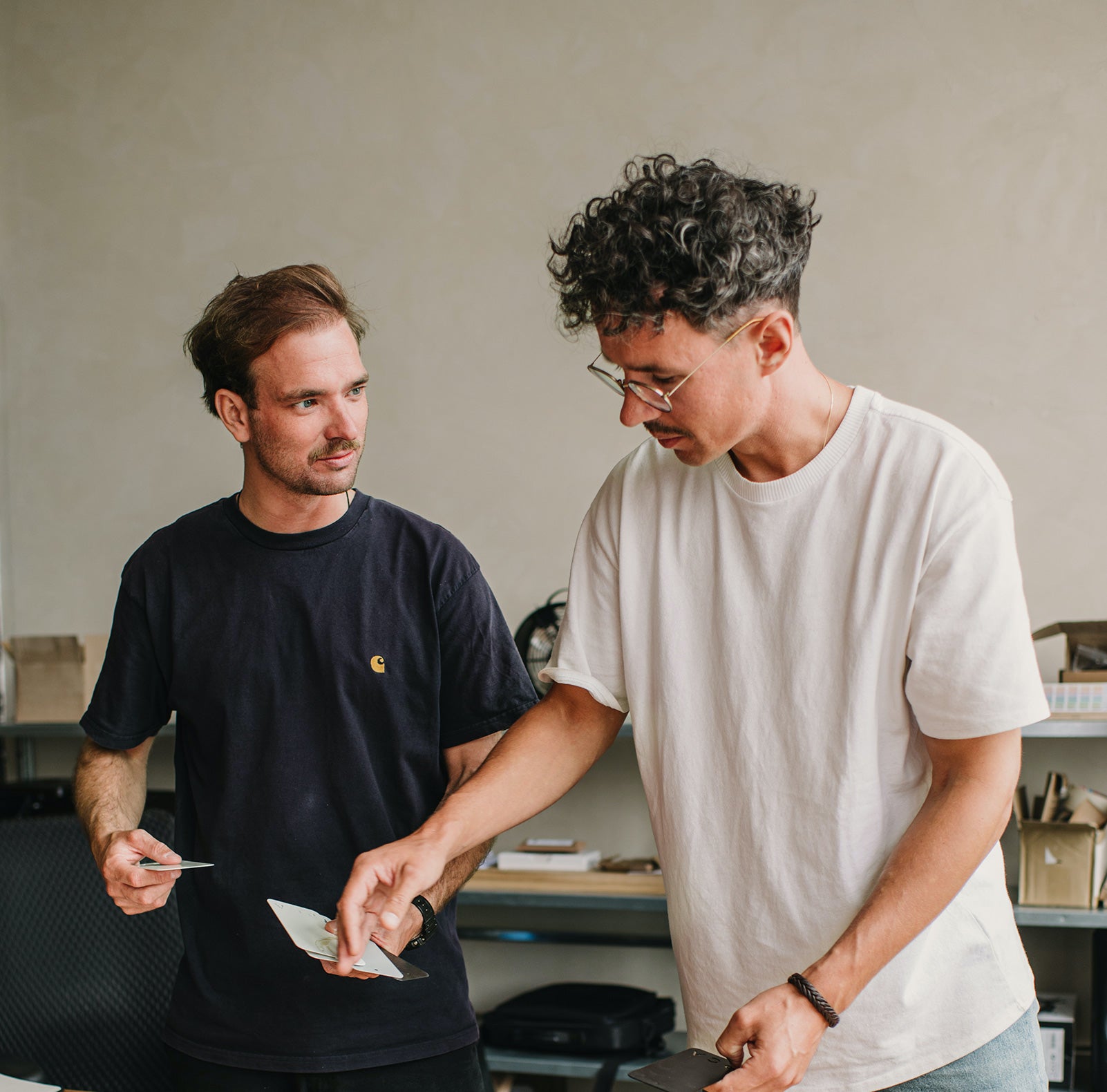 Job en Niek in de studio bij Robuust Amsterdam